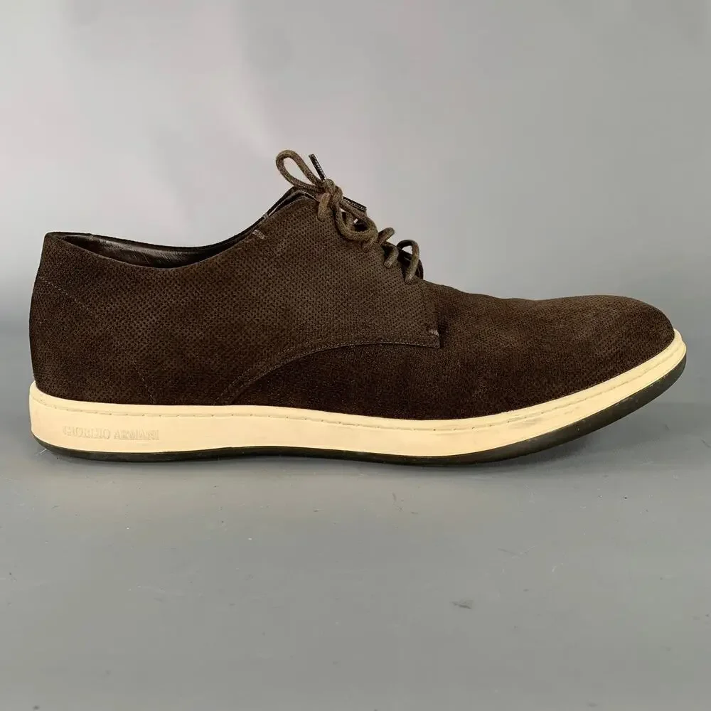GIORGIO ARMANI Size 8 Brown Leather Oxford Lace Up Shoes